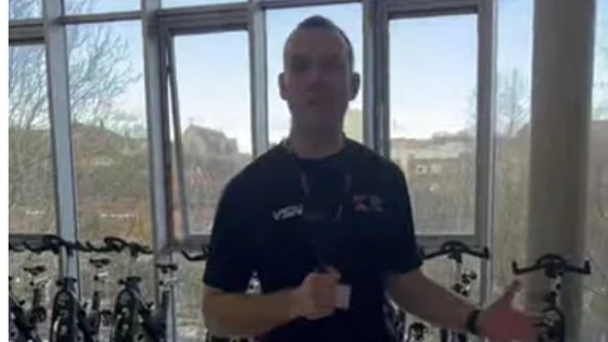 Lecturer Ryan stands in the Glasgow Kelvin College gym, speaking about the Sports courses, with spin bikes and large windows in the background. Lecturer Ryan stands in the Glasgow Kelvin College gym, speaking about the Sports courses, with spin bikes and large windows in the background.